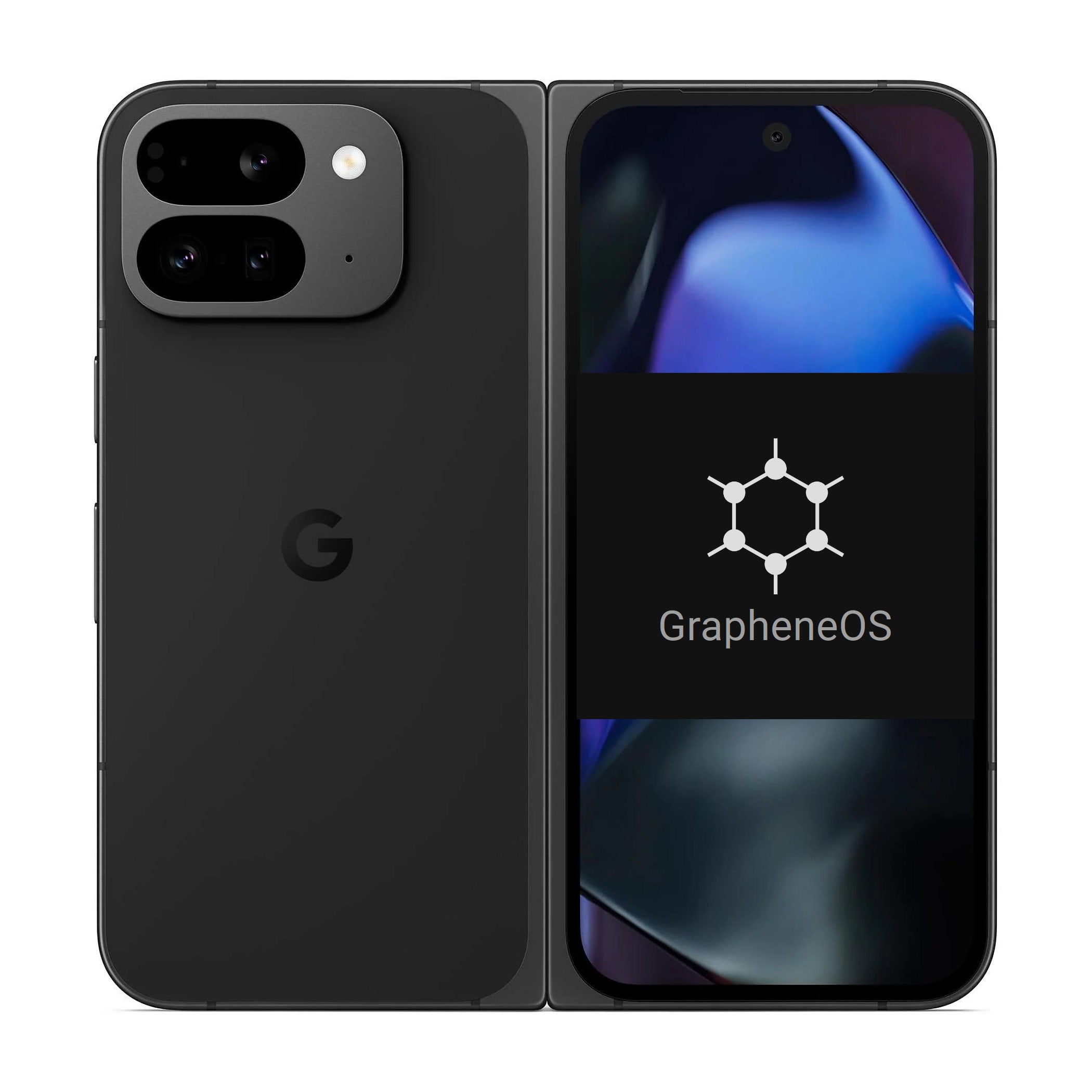 FreiheitsHandy Pixel 9Pro Fold XXL Display bis 512GB googlefrei, schwarz obsidian, grapheneOS